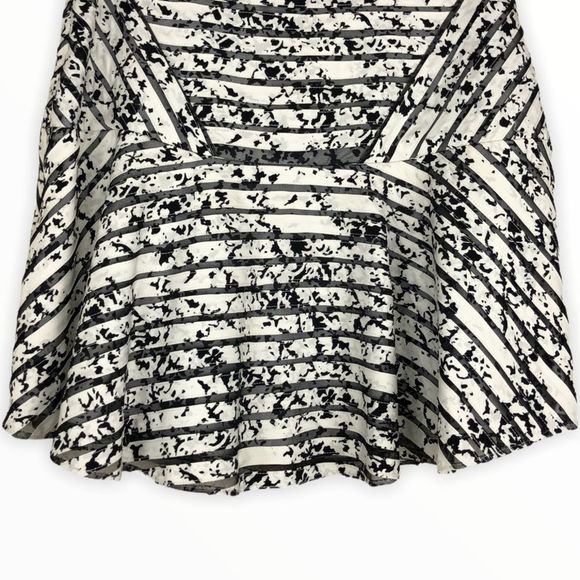 Parker Silk Black White Print Mesh Mini Skirt - Picture 9 of 16